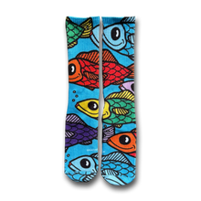 Load image into Gallery viewer, OnieTonie™ Socks 'Happy Fish Blue'