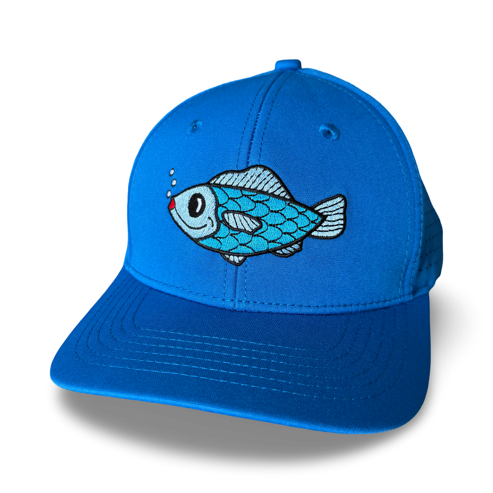Blue Cap with fish Embroidery AQUA DOC Embroidered Fish Baseball Cap - AQUA DOC® main image 2