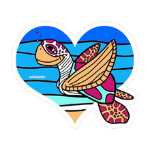 Load image into Gallery viewer, OnieTonie™ Sticker, Large Sandy Matte Finish 'Sea Turtle Ocean Heart'