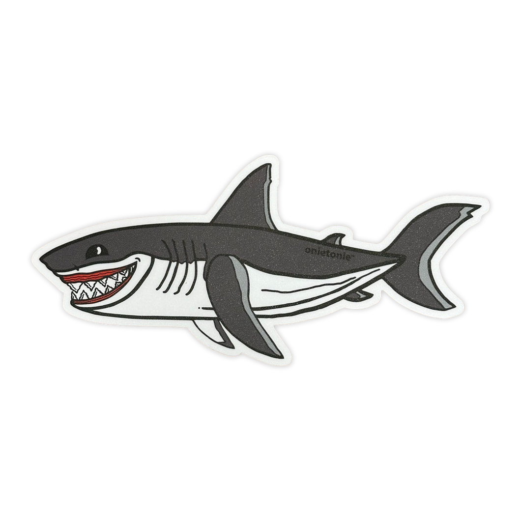 OnieTonie™ Sticker, Large Sandy Matte Finish 'Happy Great White Shark'