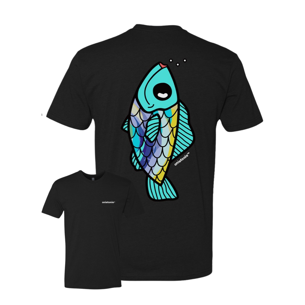 OnieTonie™ T-Shirt Black 'CB Blue Fish'
