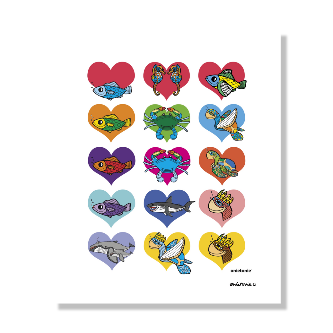 OnieTonie™ Limited Print 'Heart Icons'