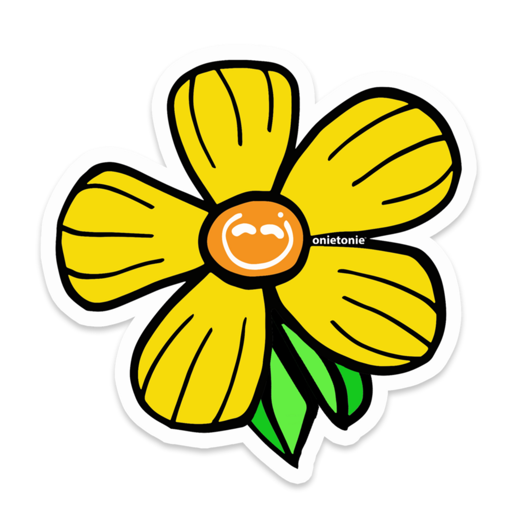 OnieTonie™ Stickers, Glossy Finish, 'Yellow Smiling Flower'