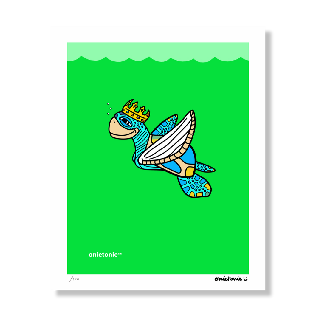 OnieTonie™ Limited Print 'Waterline King Turtle'
