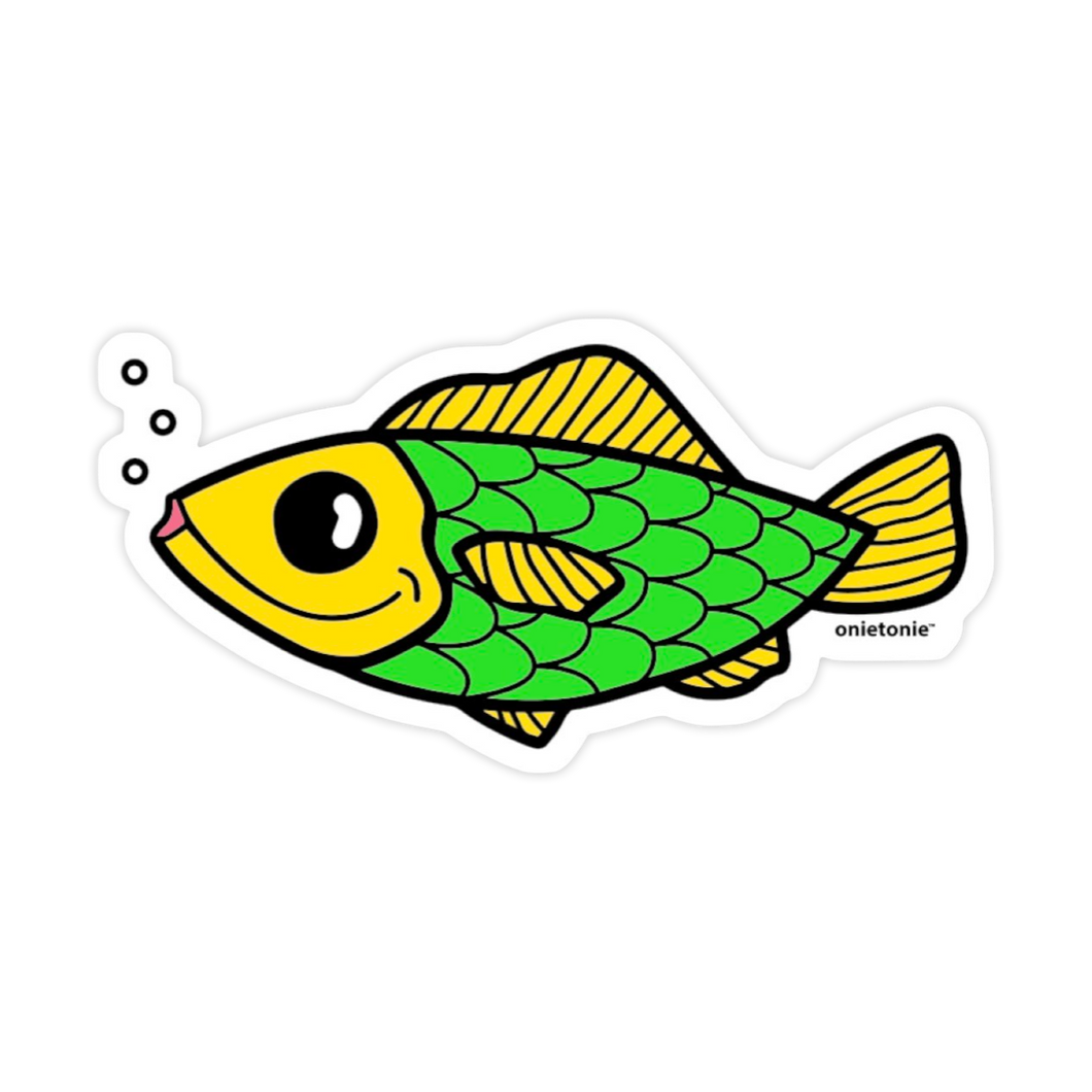 OnieTonie™ Stickers, Large Sandy Matte Finish 'Yellow & Green Fish'