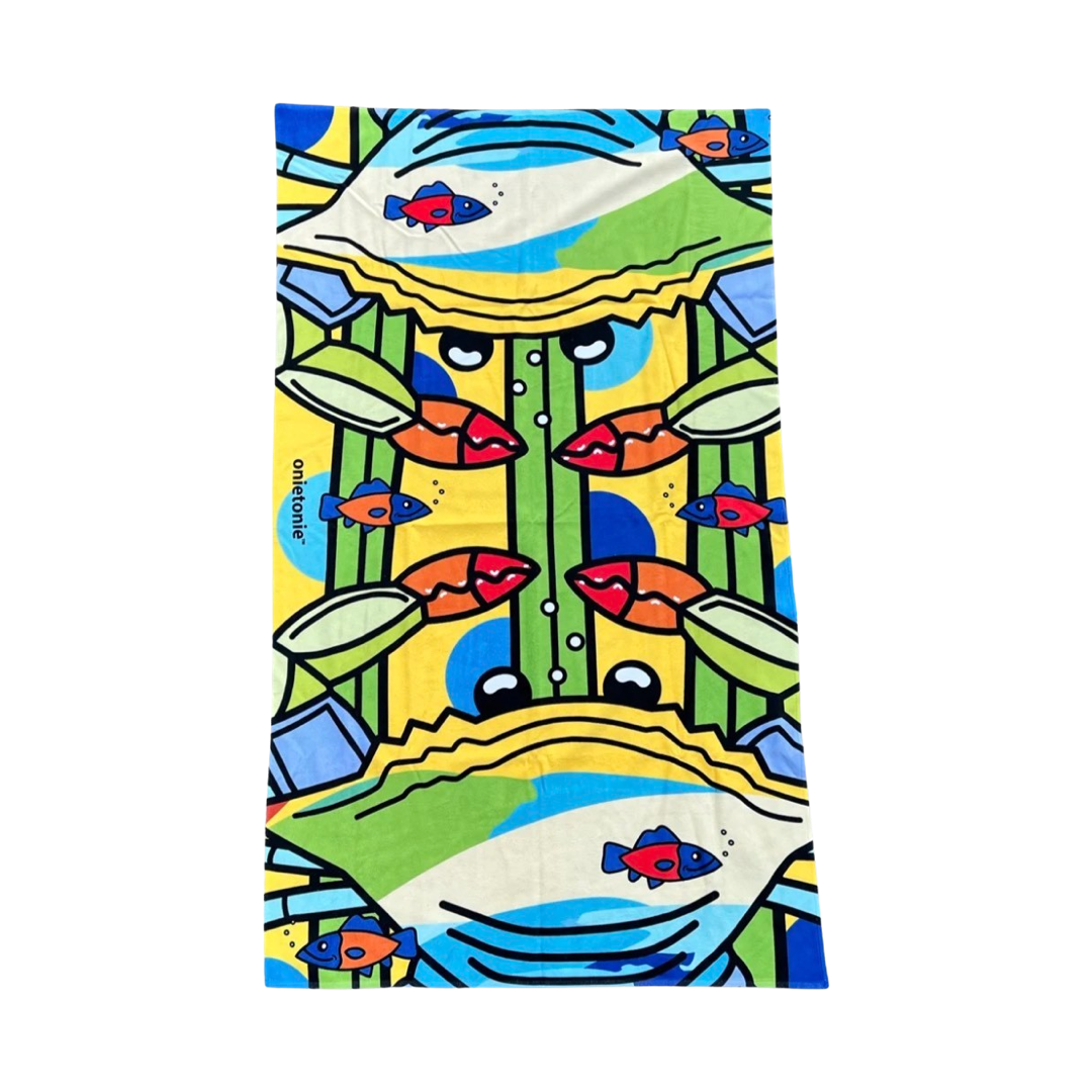 TUBE　フェイスタオル　ケン・ドーン　コラボ　レトロ　BEACH BOXER OnieTonie Designs Beach Towel