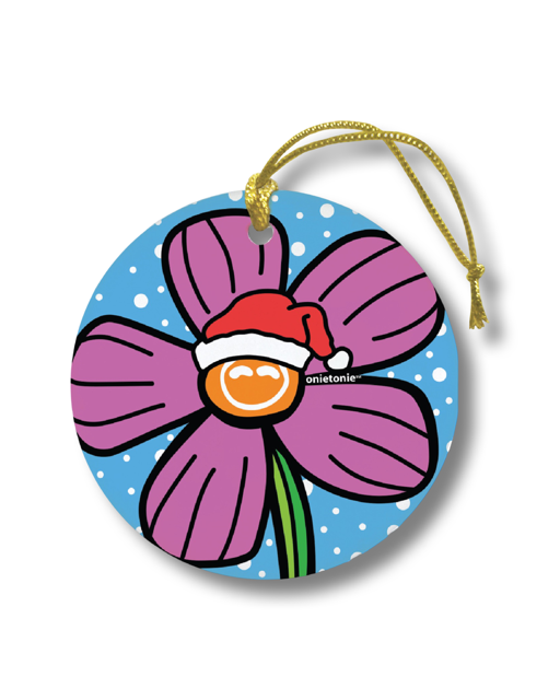 OnieTonie™ Ceramic Ornament 'Santa Flower Purple'